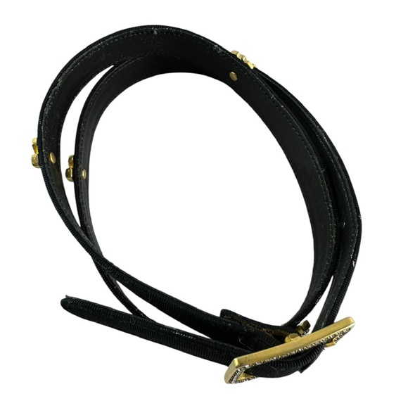 Genuine PALOMA PICASSO Black Belt With X Rhinestones Buckle Women Small 30 main image 6
